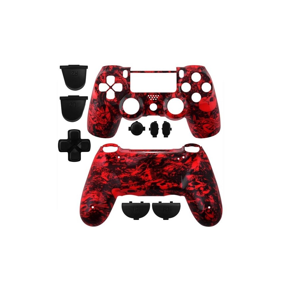 Coque Manette Playstation 4 - Skull Red