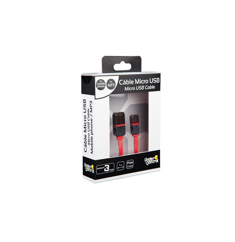 Câble Micro USB Plat Rouge