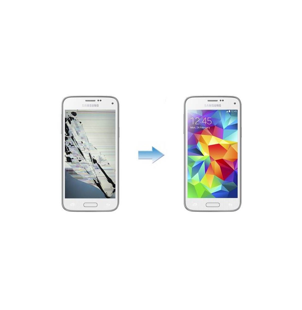 Changement Ecran LCD + Tactile Assemblé Samsung Galaxy S5 Mini SM-G800 