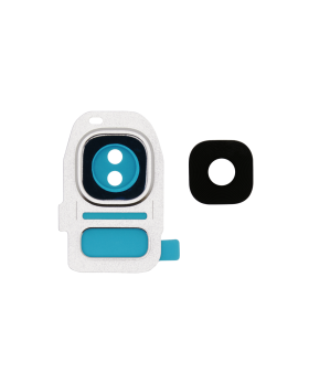 Contour Caméra Arriere + Diffuseur Galaxy S7 / S7 Edge Blanc