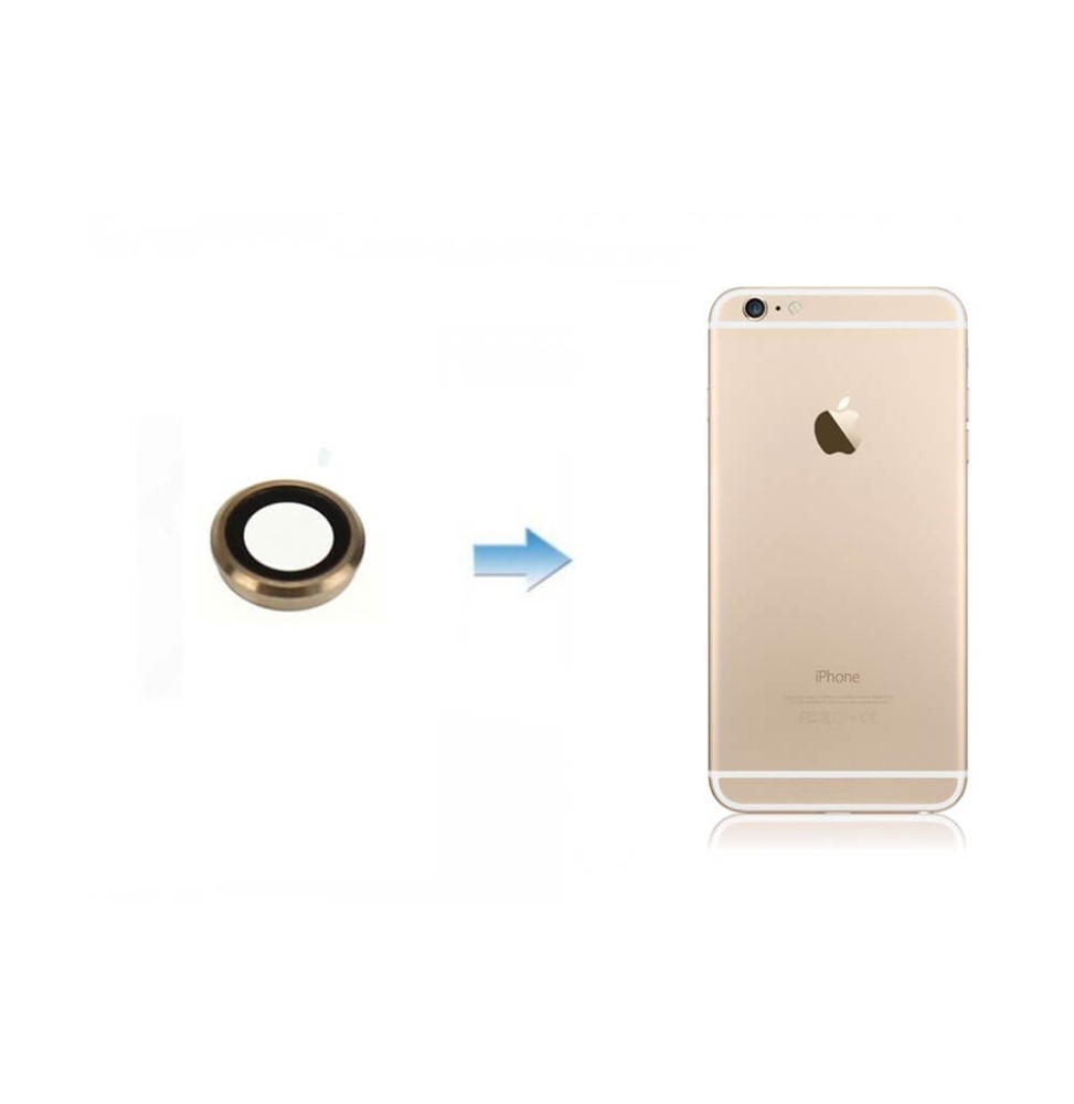 Changement Contour Caméra Arrière + Vitre lentille iPhone 6+ / 6S+ Champagne