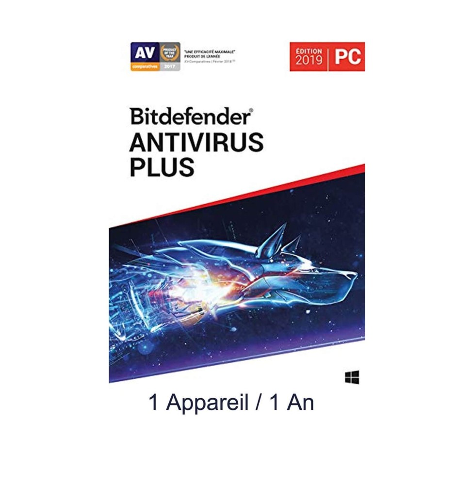 Bitdefender ANTIVIRUS PLUS 2019 - 1 Poste / 1 an