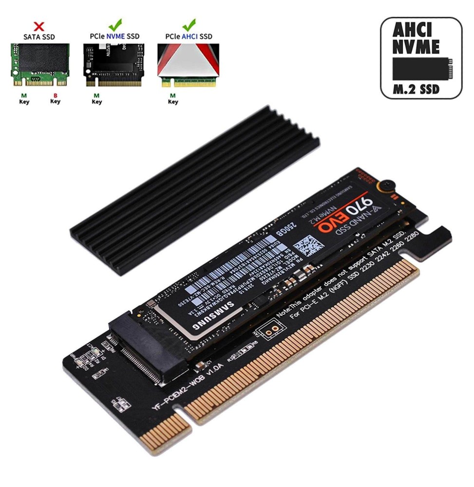 Adaptateur M.2 NVME SSD vers PCI Express