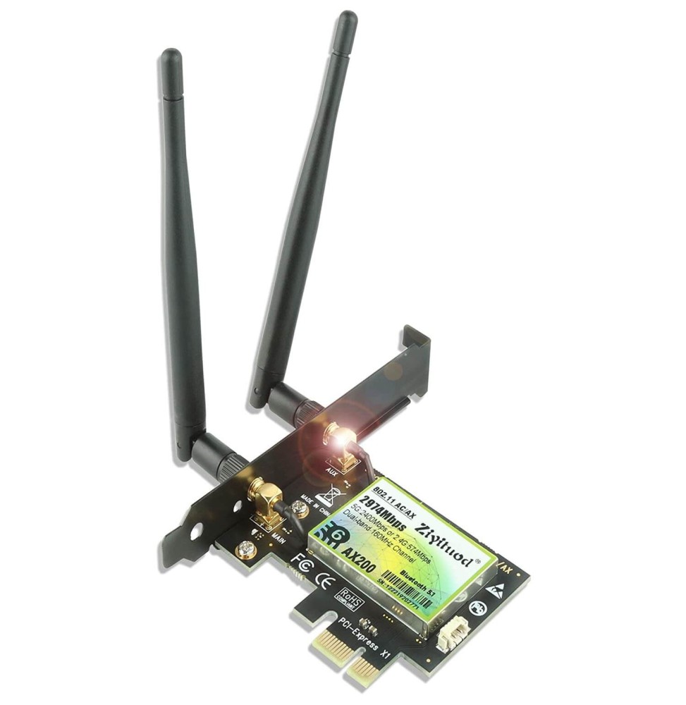 Carte Réseau Wi-FI 6.0 avec Bluetooth 5.1 PCI-E sans Fil 3000 Mbps Carte Réseau Wi-FI 6.0 avec Bluetooth 5.1 PCI-E sans Fil 3000 Mbps