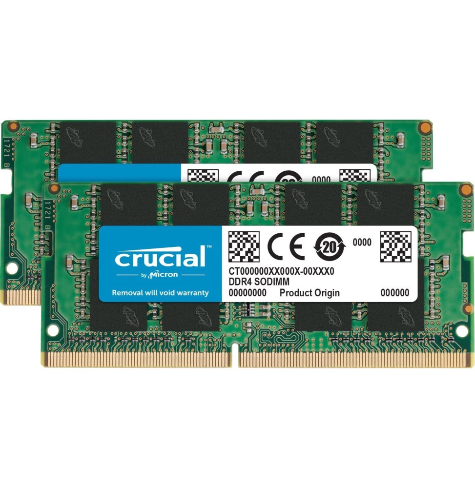 Barrette RAM 16Go ( 2X8Go ) Crucial DDR4 SODIMM 3200MHz Barrette RAM 16Go ( 2X8Go ) Crucial DDR4 SODIMM 3200MHz