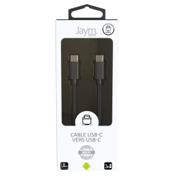 Câble de charge USB-C vers Type-C 1.5M 3A Noir