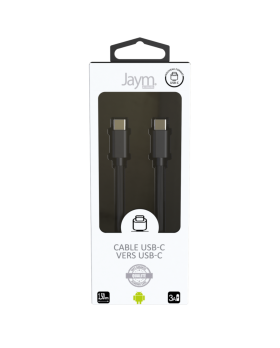 Câble de charge USB-C vers Type-C 1.5M 3A Noir