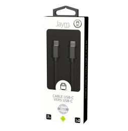 Câble de charge USB-C vers Type-C 1.5M 3A Noir