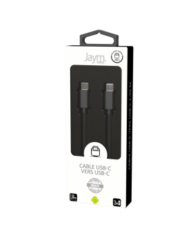 Câble de charge USB-C vers Type-C 1.5M 3A Noir