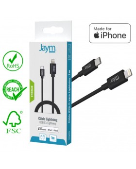 Cable De Charge Et Synchro Type-C Lightning iPhone Noir 1m