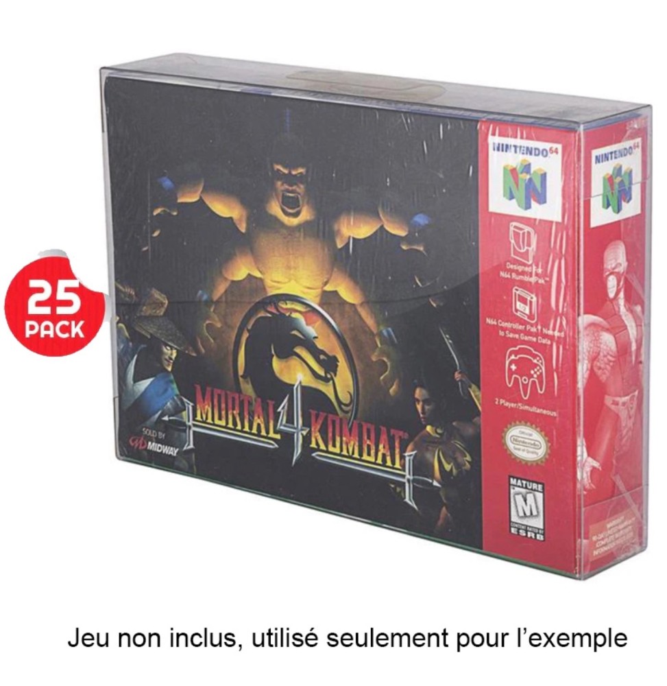 Etui de Protection Jeu Super NES-N64 Evoretro Pack de 25pcs Etui de Protection Jeu Super NES-N64 Evoretro Pack de 25pcs