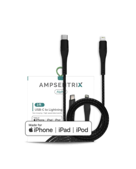 Câble de charge USB-C vers Lightning Alpha 1M Noir