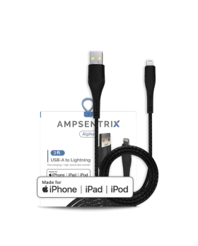 Câble de charge USB-A vers Lightning Alpha 1M Noir