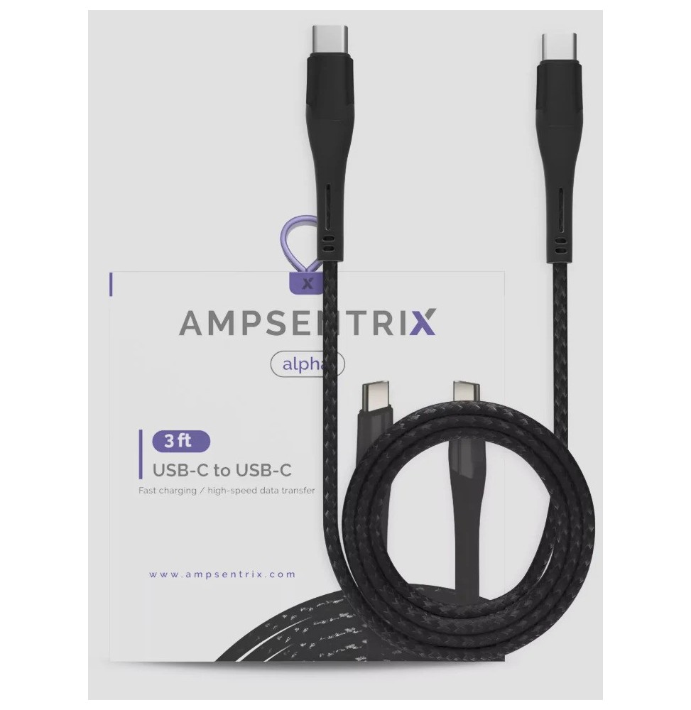 Cable USB Type C Noir vers USB Type C 1M20
